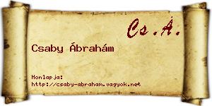 Csaby Ábrahám névjegykártya